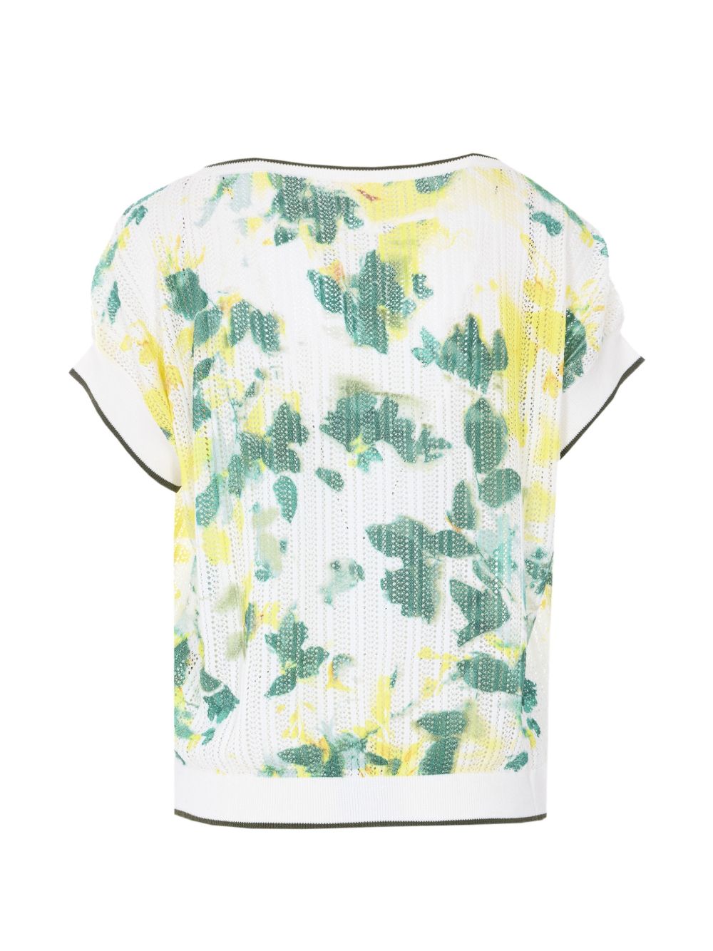 LIUJO T-shirt con scollo a barca multicolore verde 