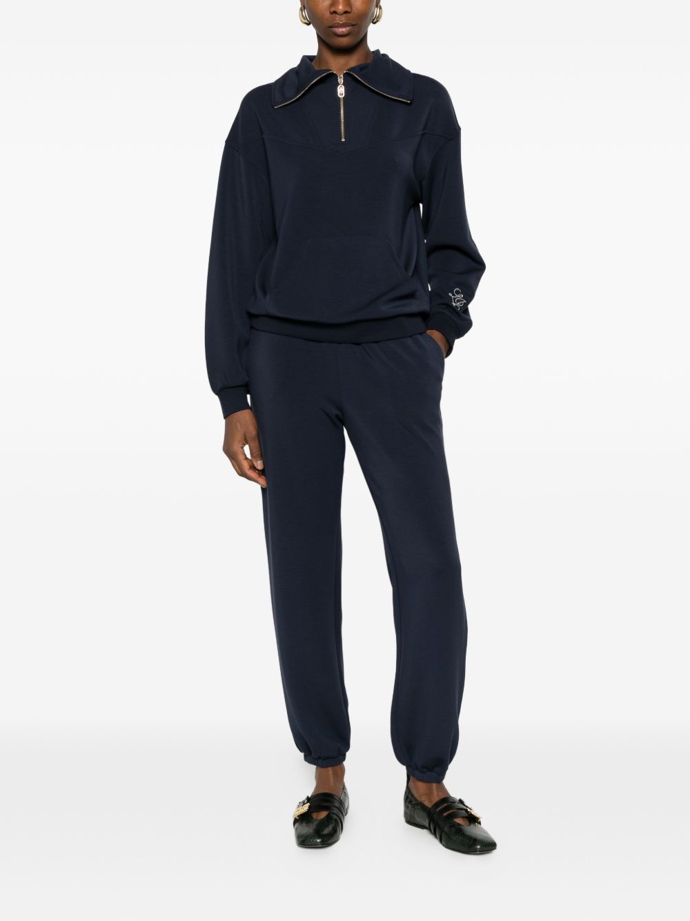 LIUJO Tuta sportiva blu con zip al collo 