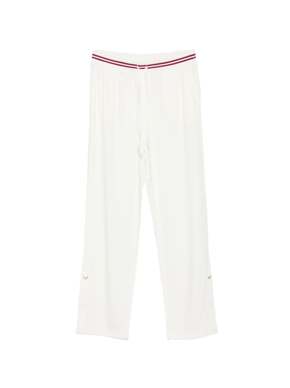 LIUJO Pantaloni bianchi casual con dettagli rossi 