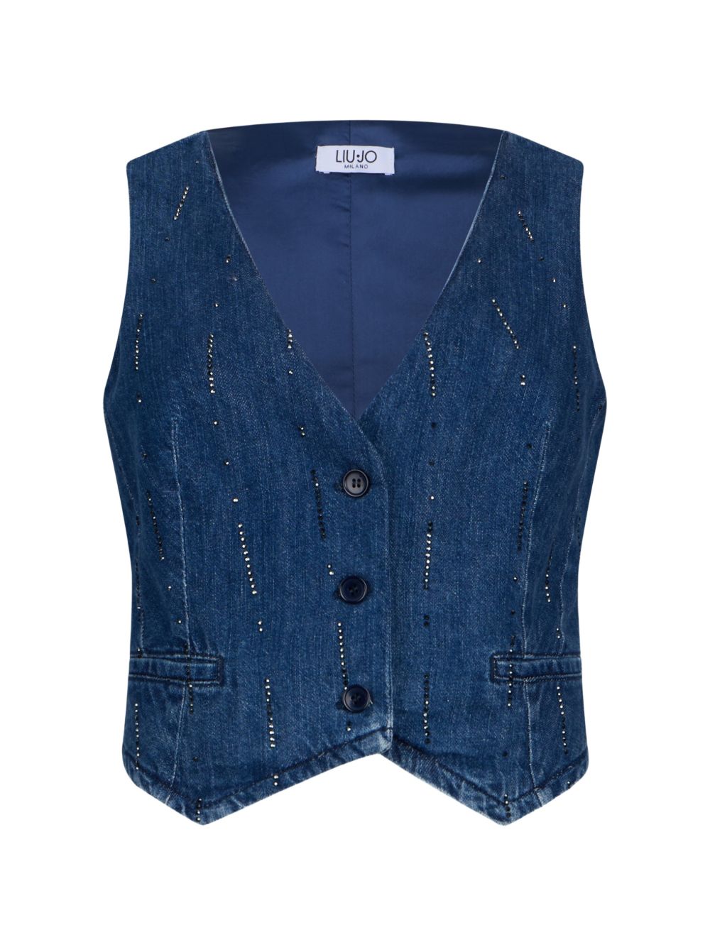LIUJO Gilet in blu denim 