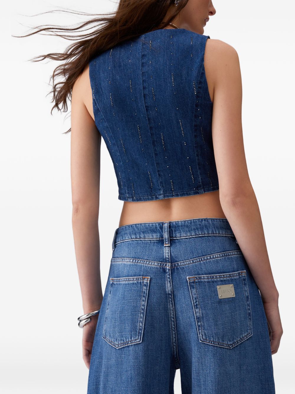 LIUJO Gilet in blu denim 