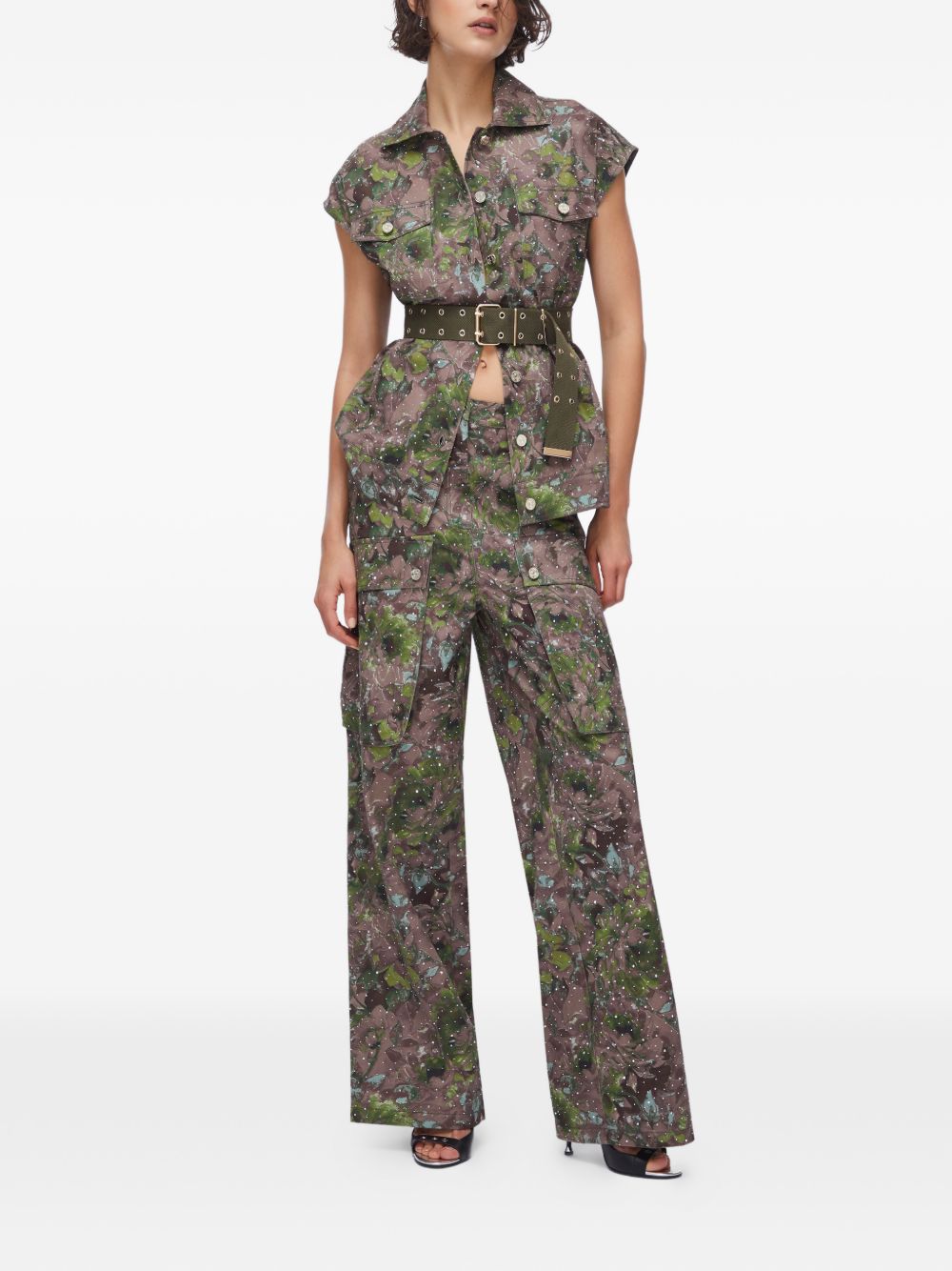 LIUJO Pantaloni con fantasia multicolore 