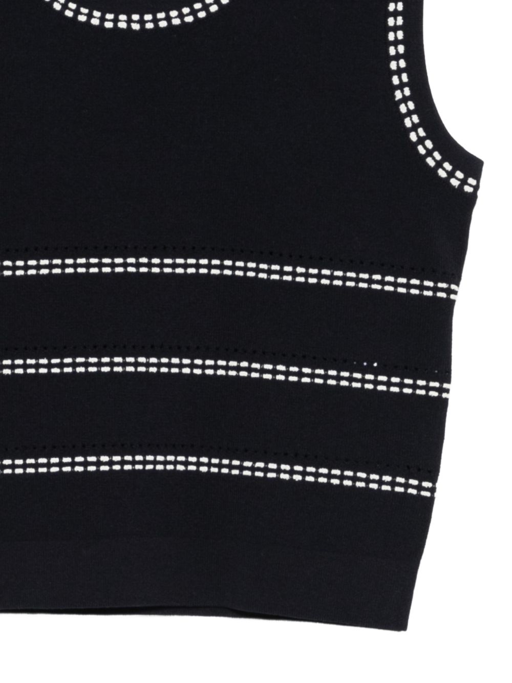 LIUJO Gilet blu con dettagli cuciture bianche 