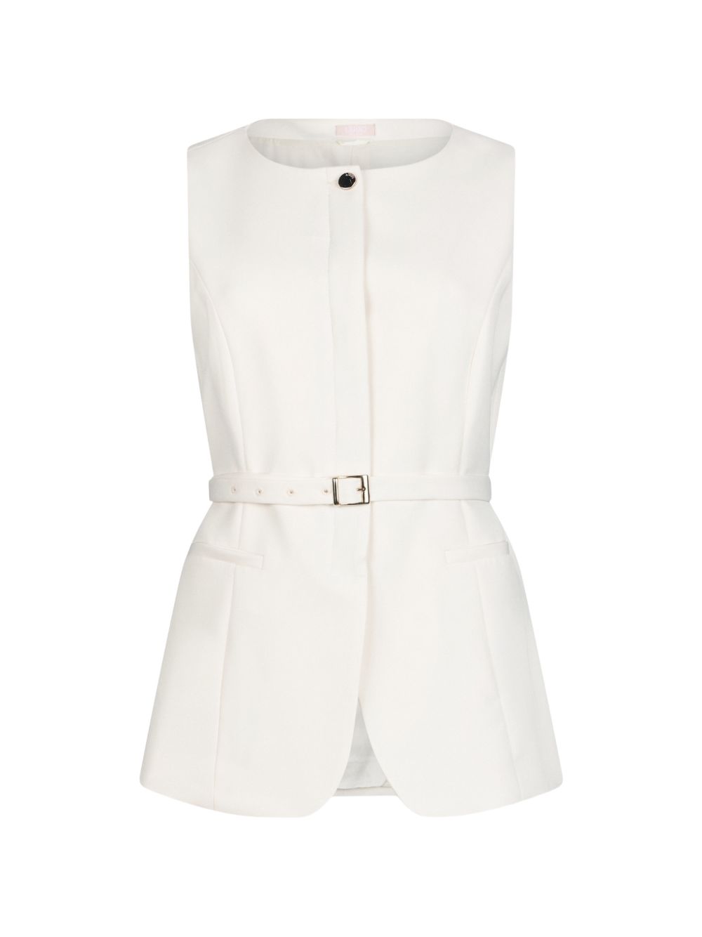 LIUJO Gilet panna con cintura in vita 