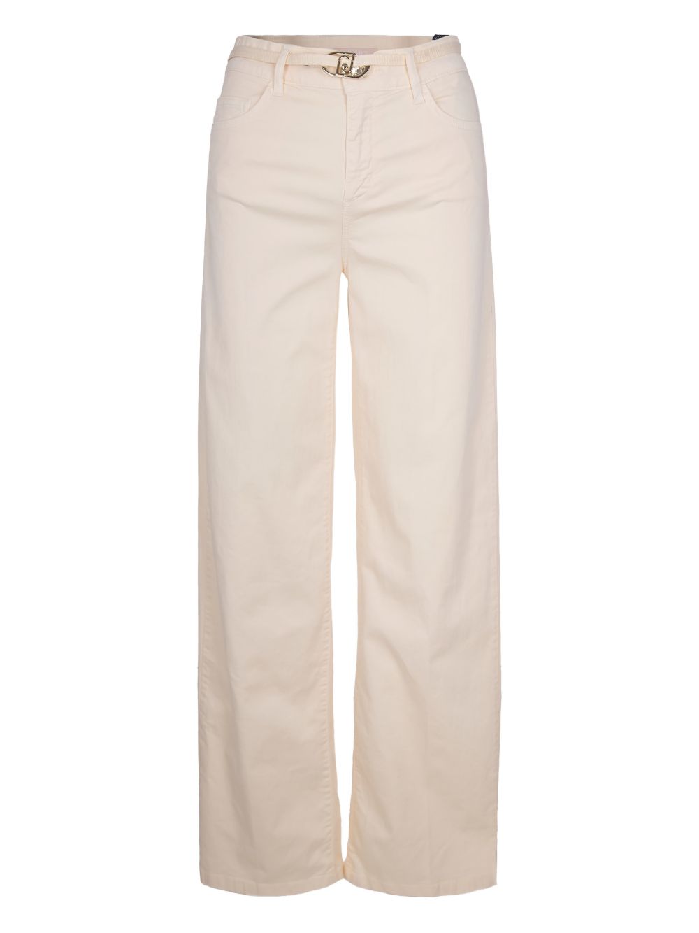 LIUJO Jeans color panna con fibbia dorata 