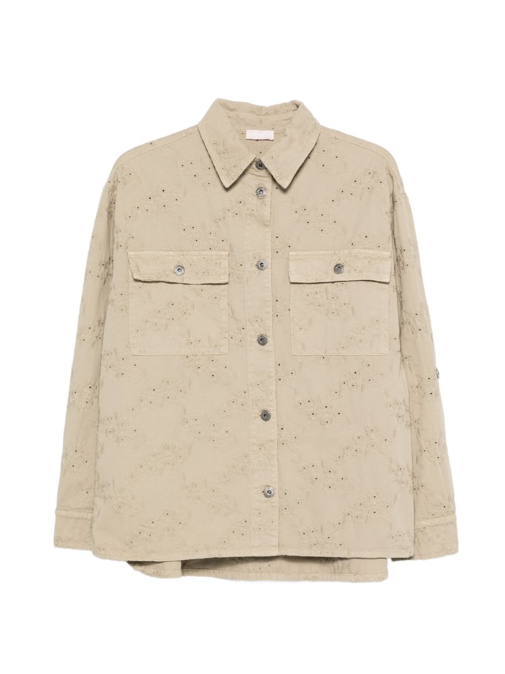 LIUJO Giacca beige in cotone ricamato 