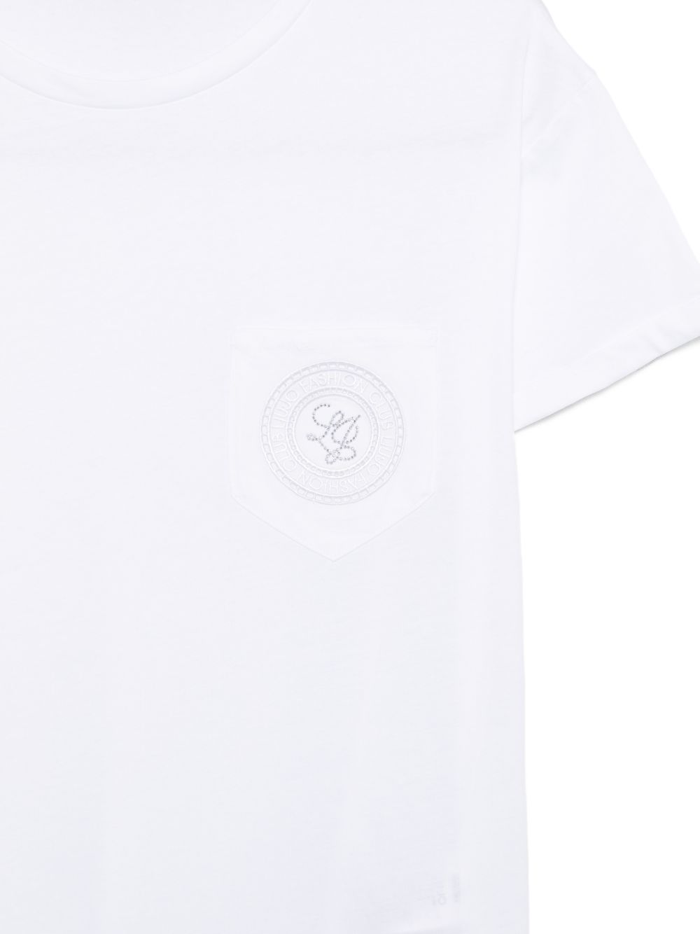 LIUJO T-shirt con logo sul petto bianca 