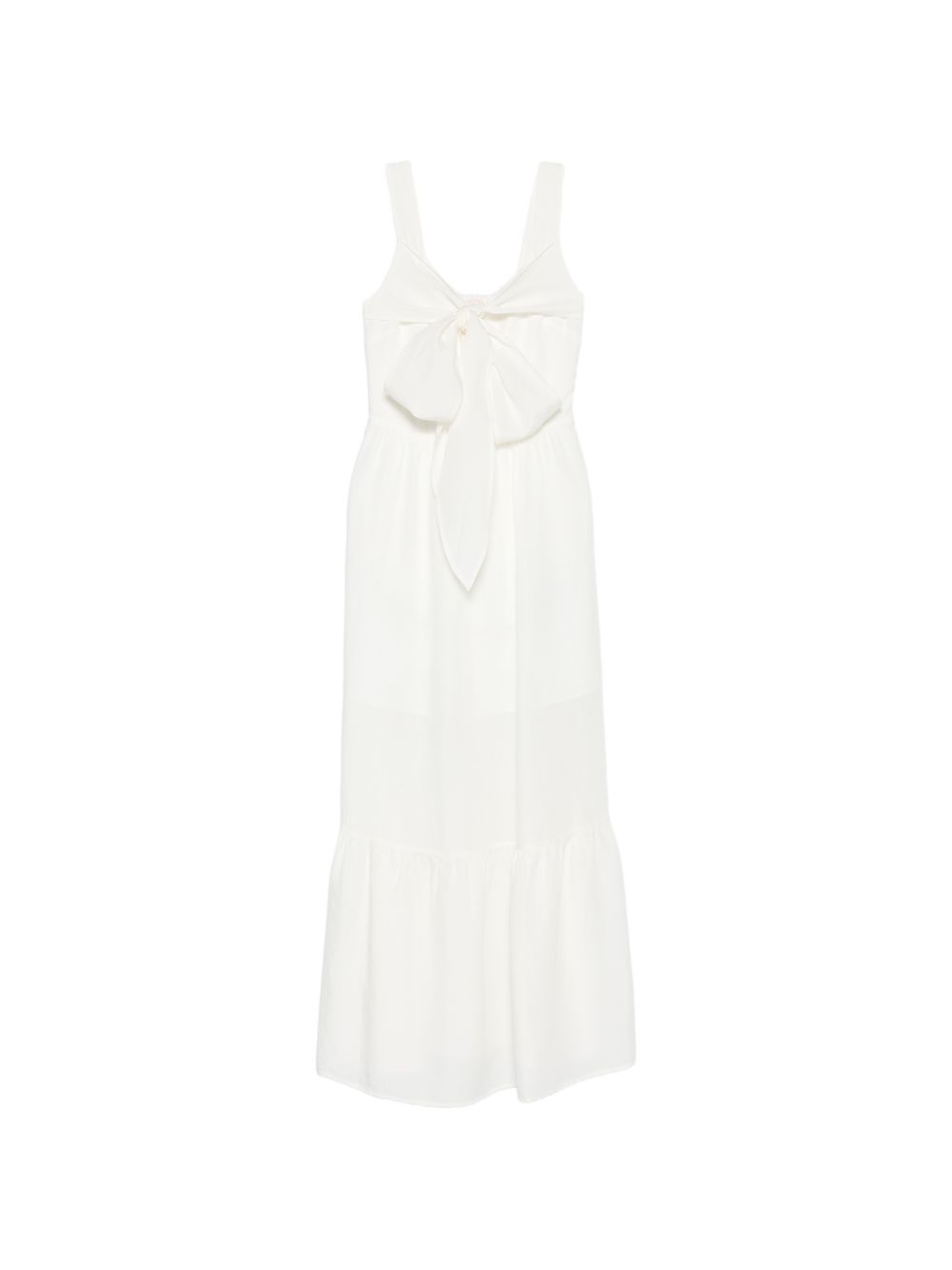 LIUJO Abito lungo con nodo fiocco bianco 