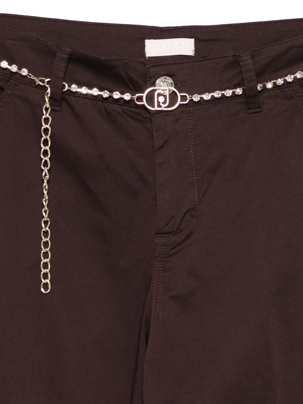 LIUJO Pantaloni con catenina in vita marroni 