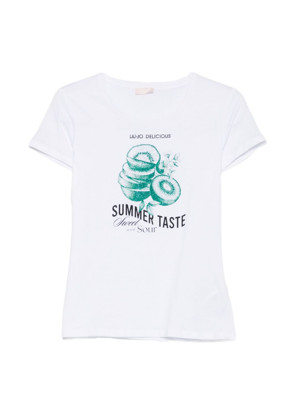 LIUJO T-shirt in cotone bianco con stampa "Summer taste" 