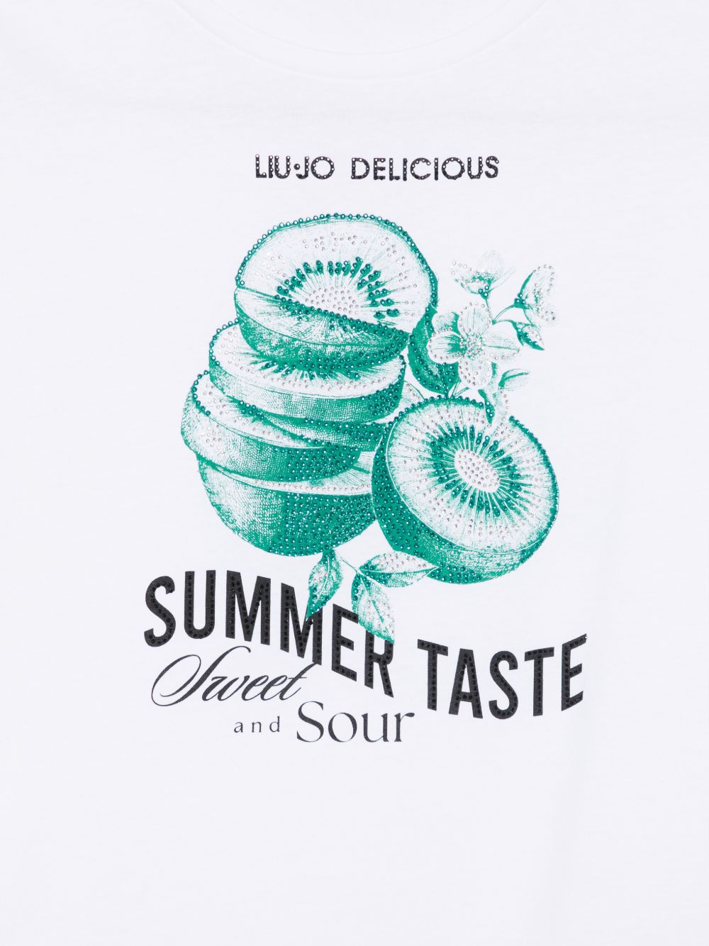 LIUJO T-shirt in cotone bianco con stampa "Summer taste" 