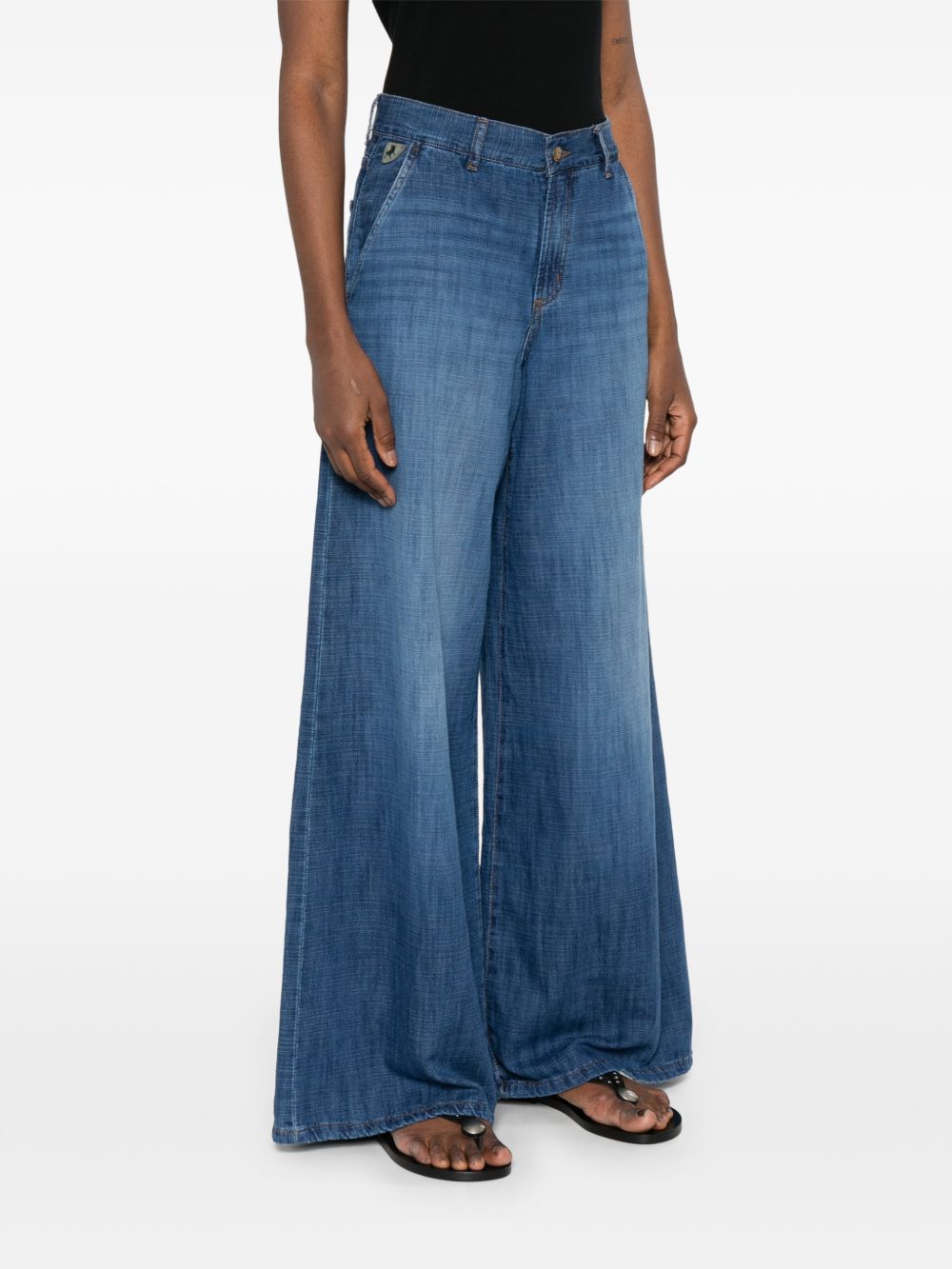 LOIS Jeans blu effetto wash a gamba larga 