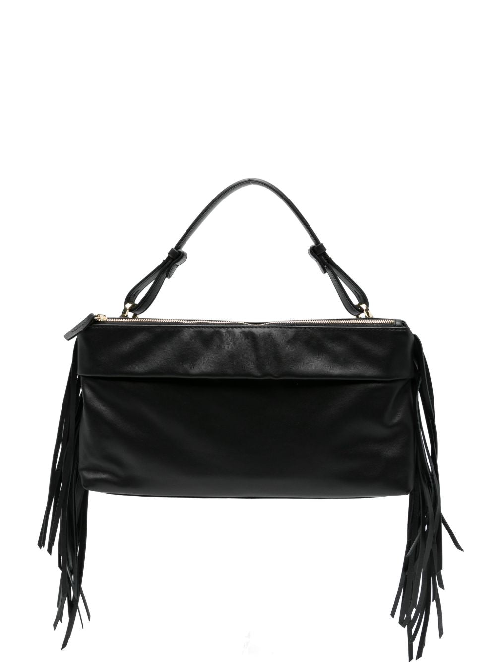 LORISTELLA Borsa a mano nera con frange 