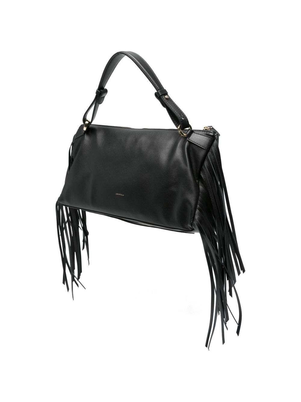 LORISTELLA Borsa a mano nera con frange 