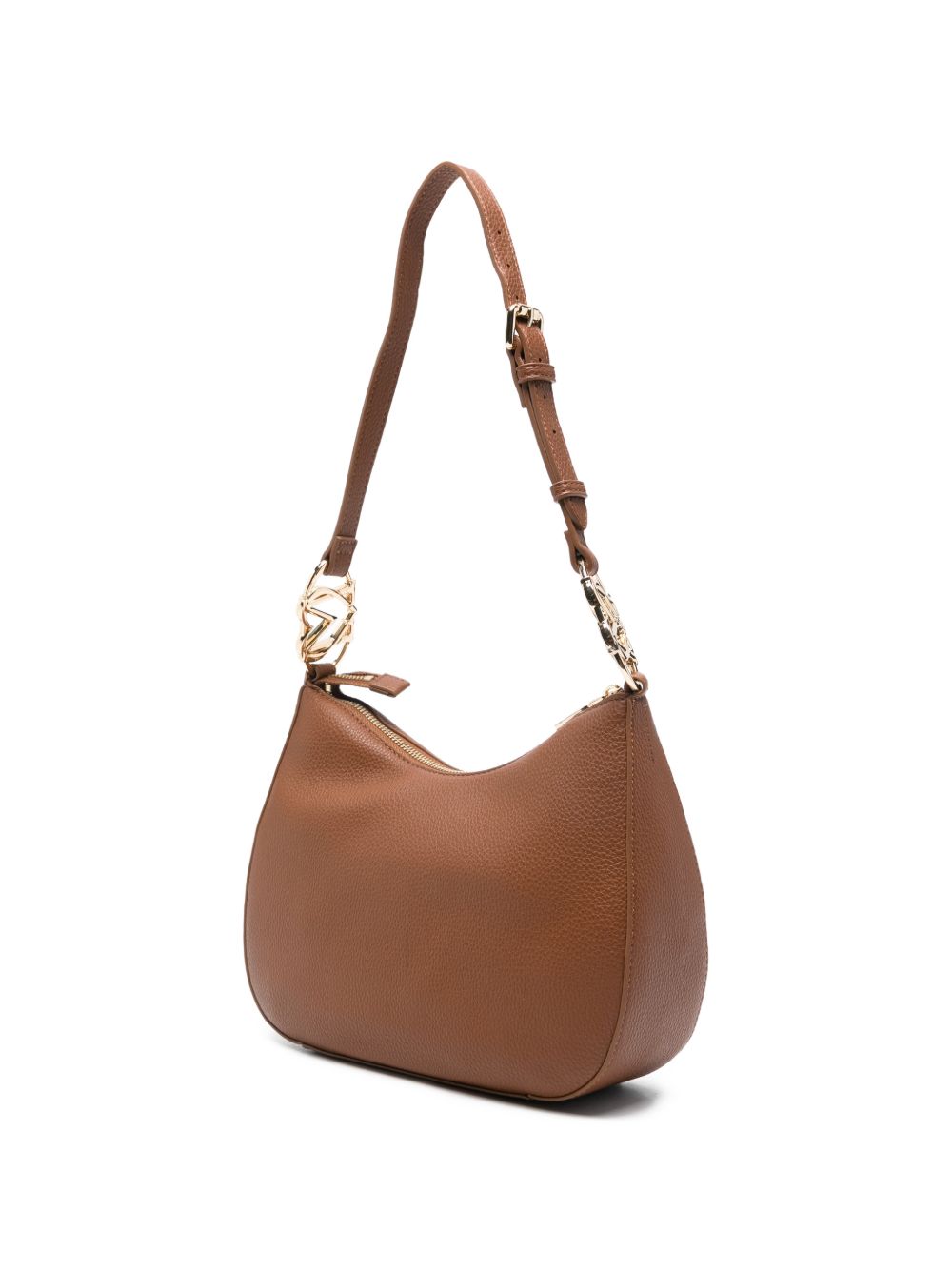 LOVE MOSCHINO Borsa a secchiello marrone con logo dorato 