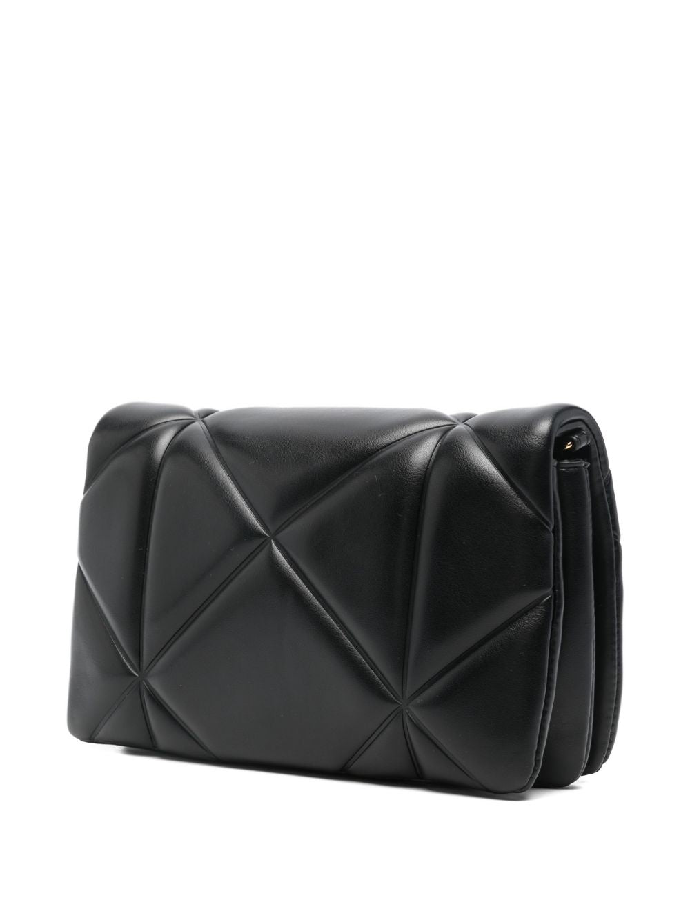 LOVE MOSCHINO Borsa nera trapuntata con placca logo 