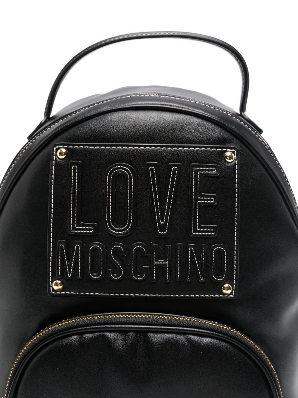 LOVE MOSCHINO Borsa nera a mano con logo patch 