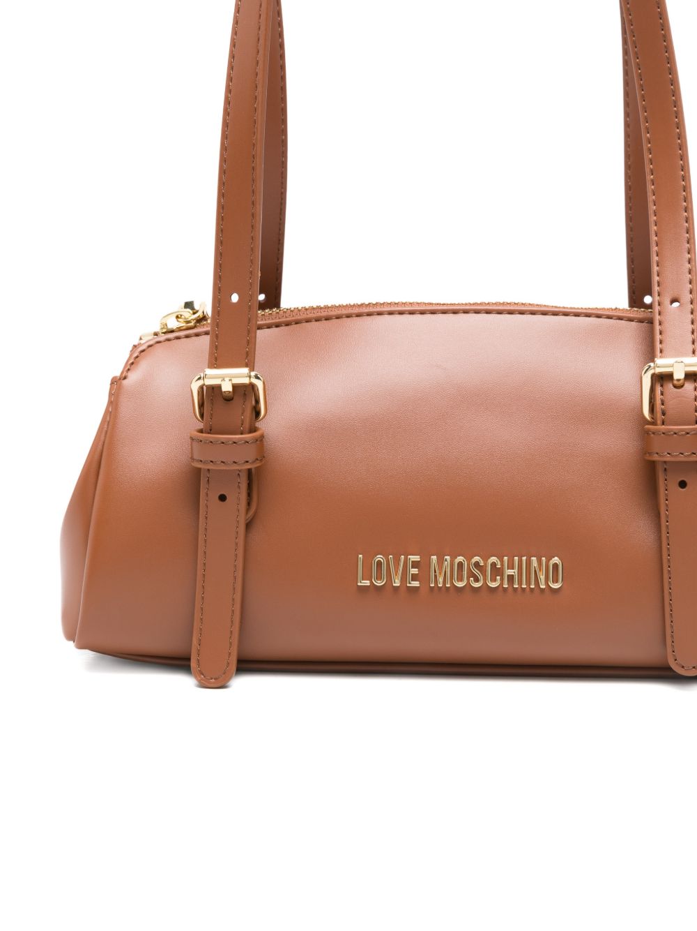 LOVE MOSCHINO Borsa marrone in ecopelle con dettagli dorati 