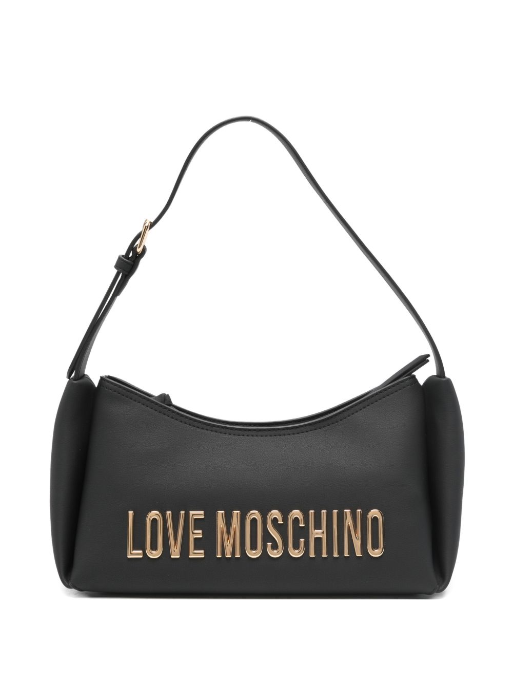 LOVE MOSCHINO Borsa a spalla nera con logo dorato 