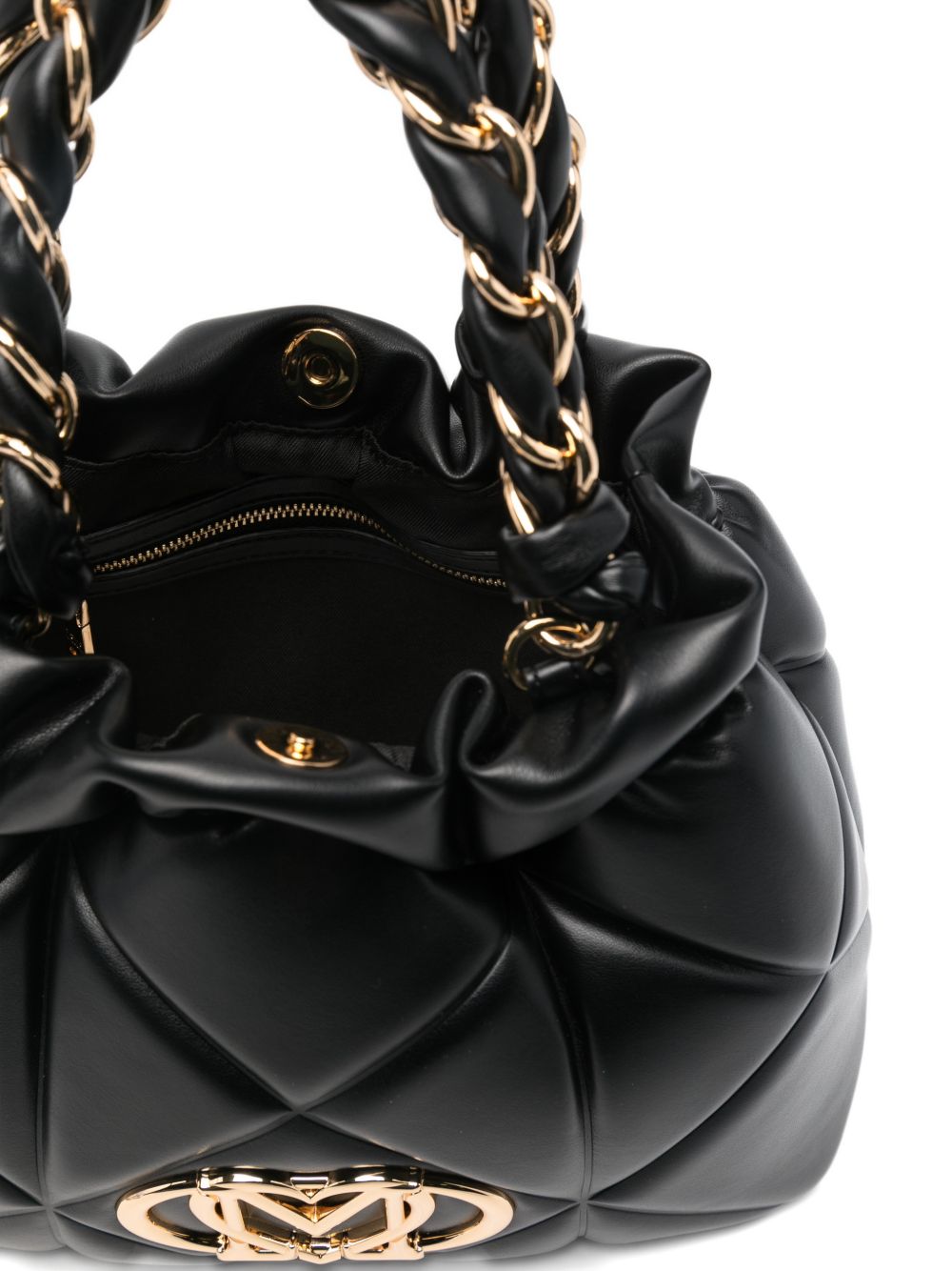 LOVE MOSCHINO Borsa a secchiello nera in ecopelle trapuntata 