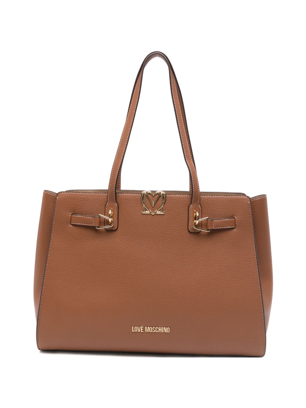 LOVE MOSCHINO Borsa shopping in ecopelle marrone 