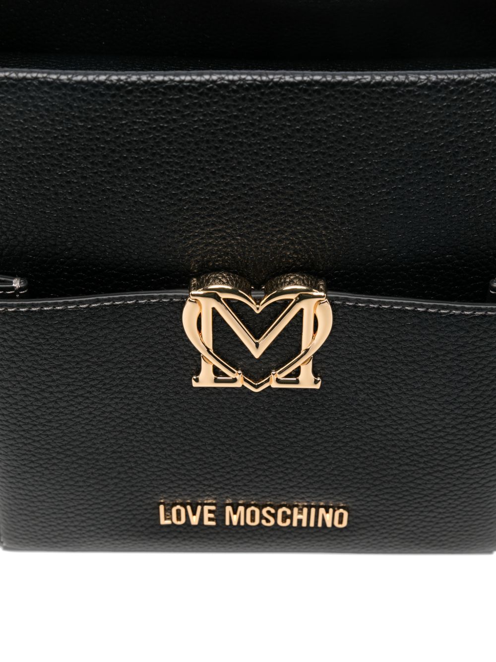 LOVE MOSCHINO Borsa a mano nera in ecopelle con tracolla 