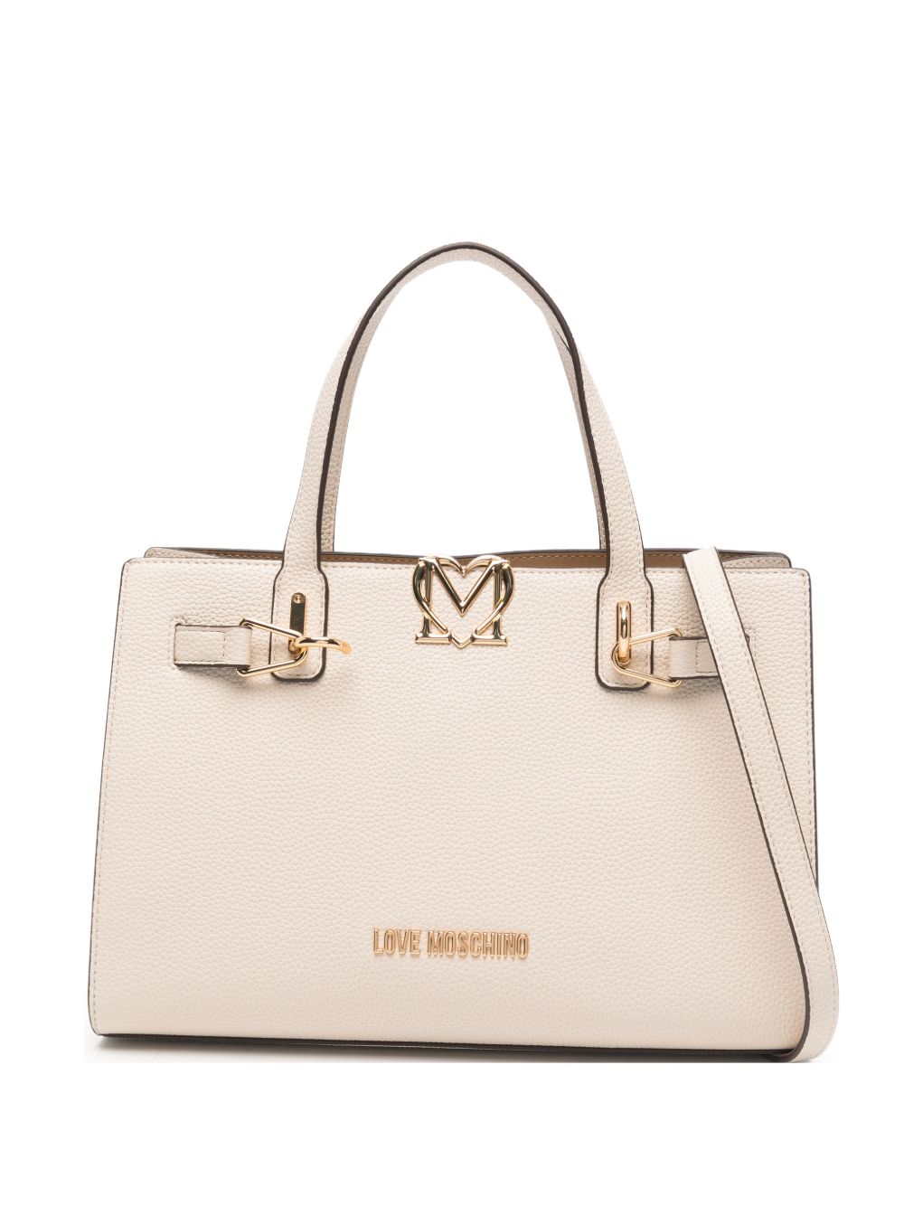 LOVE MOSCHINO Borsa a mano avorio in ecopelle con tracolla 