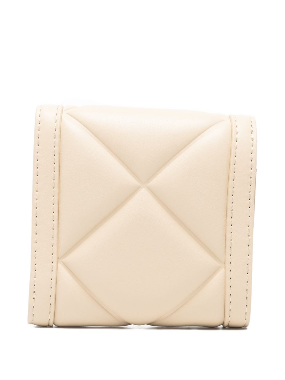 LOVE MOSCHINO Portafoglio trapuntato a conchiglia avorio con chiusura a clip 