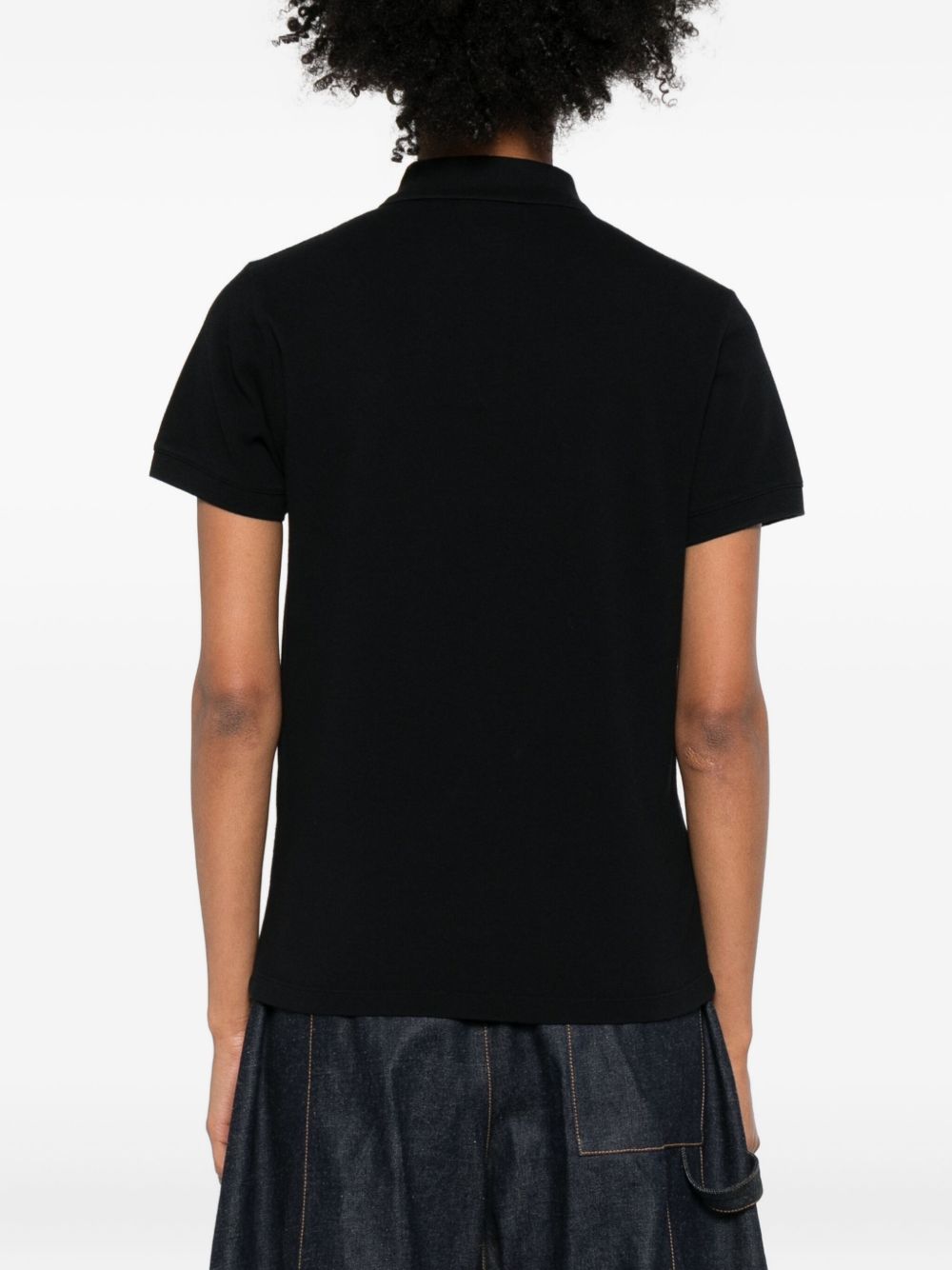 MAISON KITSUNE Polo con logo ricamato nera 