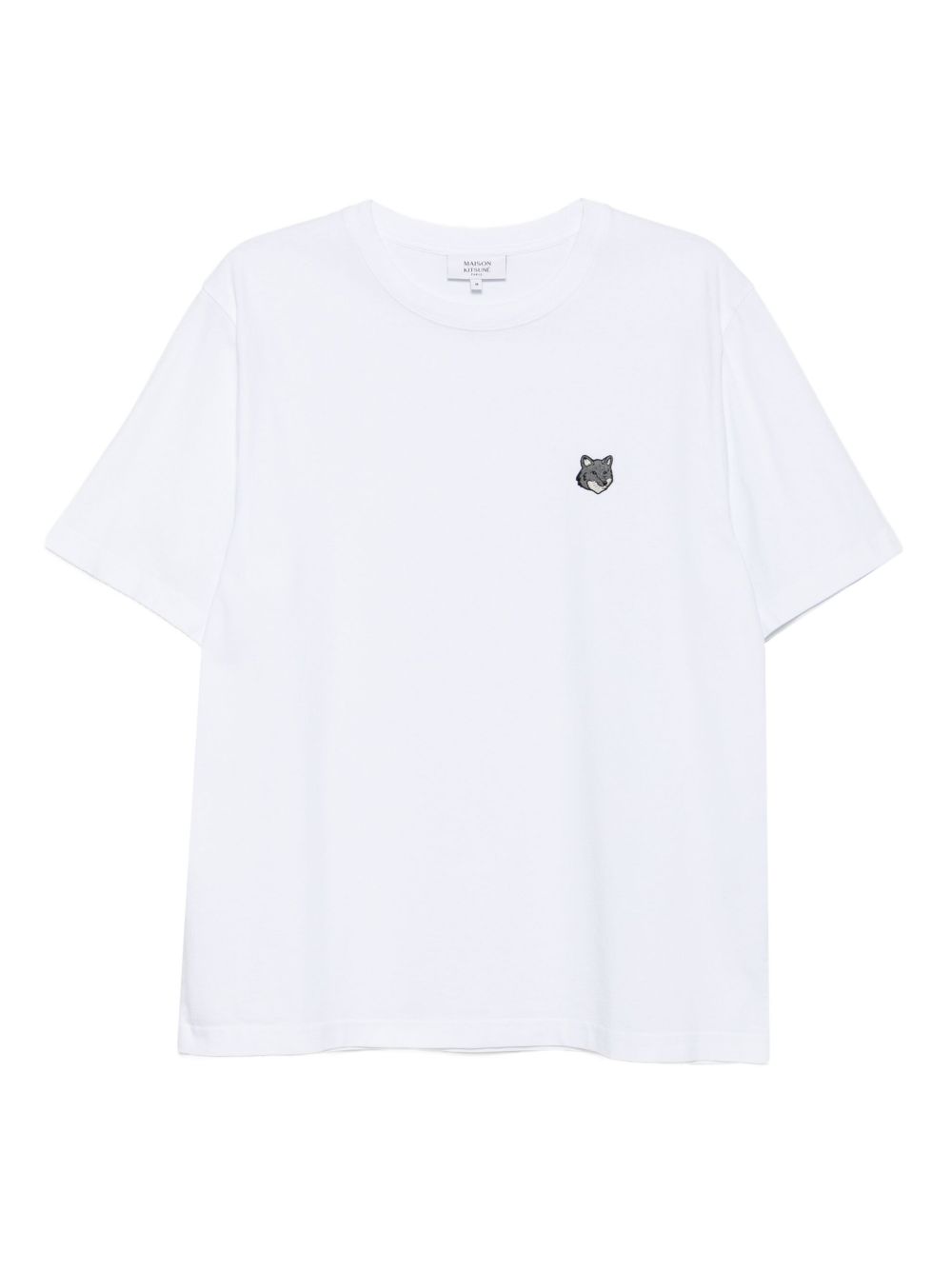 MAISON KITSUNE T-shirt in cotone bianco con logo 