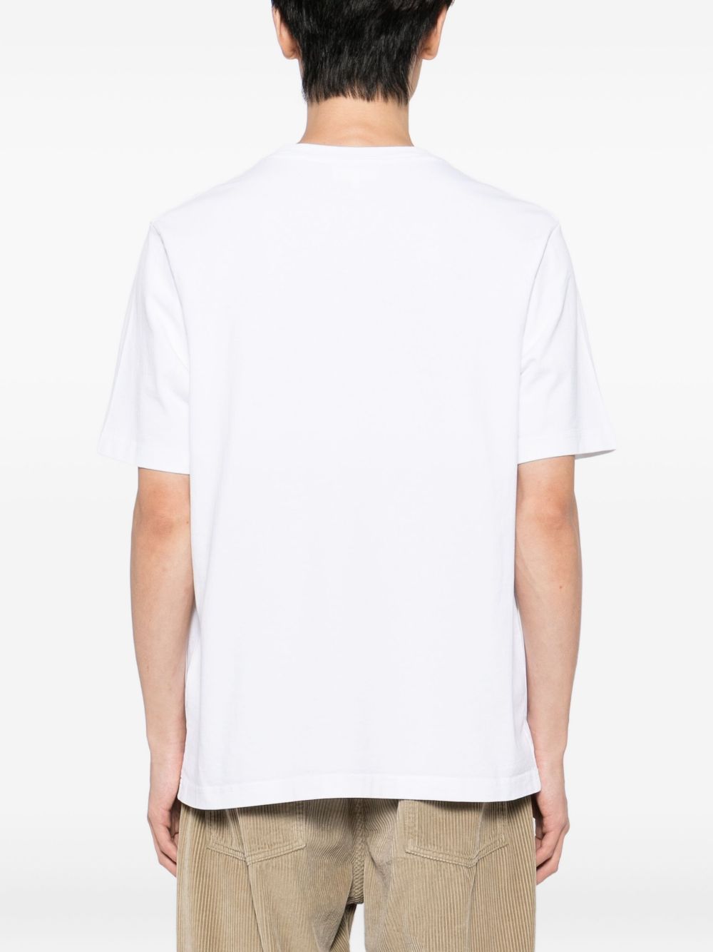 MAISON KITSUNE T-shirt in cotone bianco con logo 