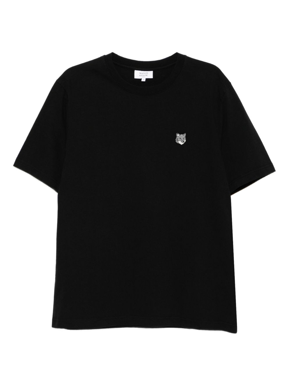 MAISON KITSUNE T-shirt in cotone nero con logo 