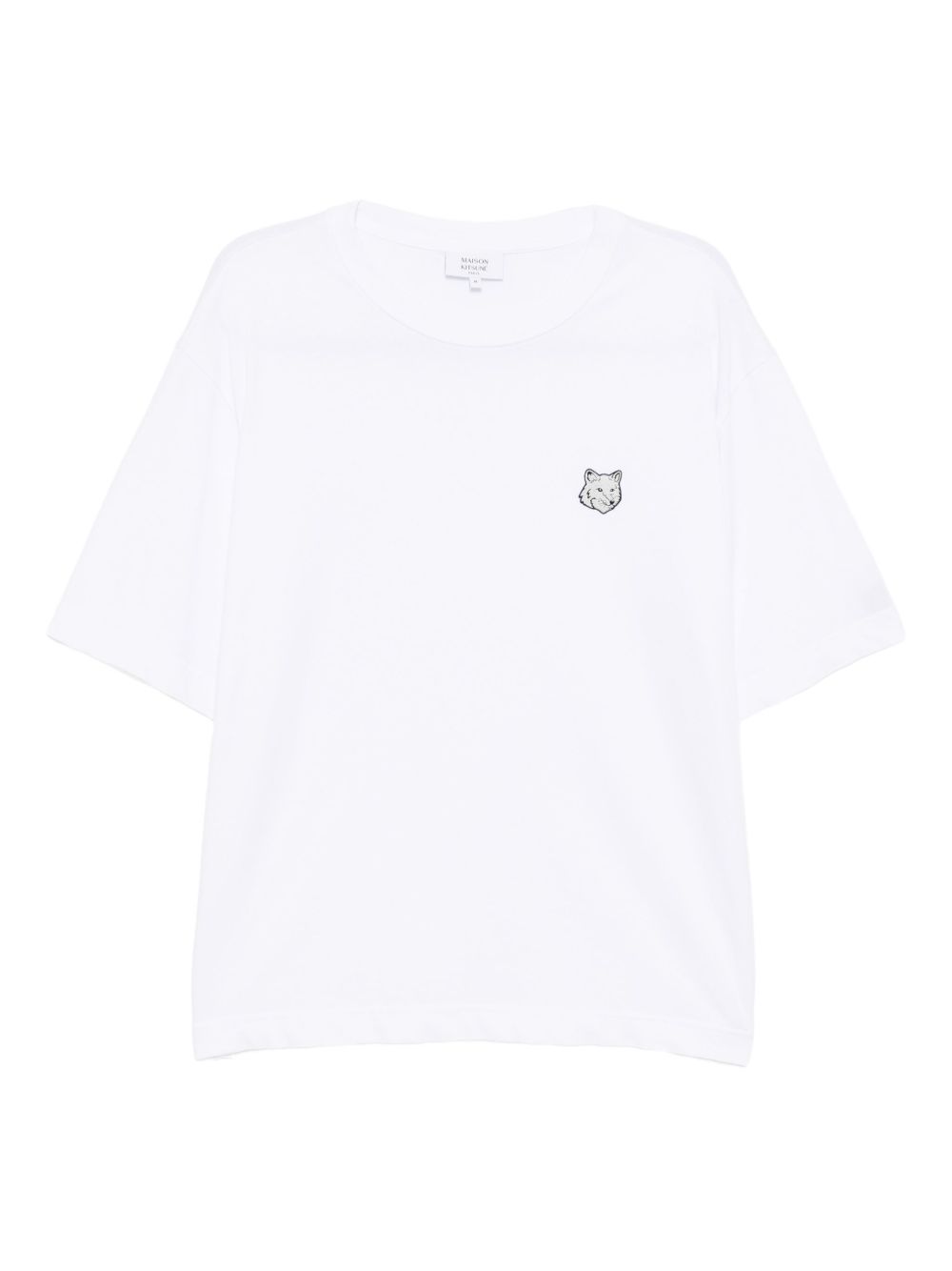 MAISON KITSUNE T-shirt in cotone bianco con logo 
