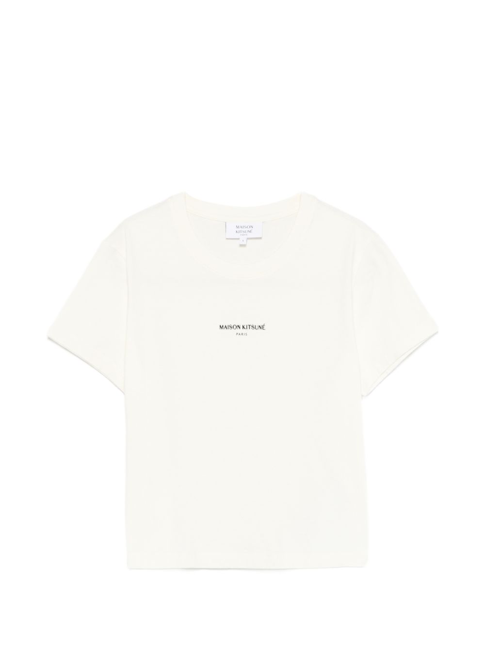 MAISON KITSUNE T-shirt con logo ricamato bianca 