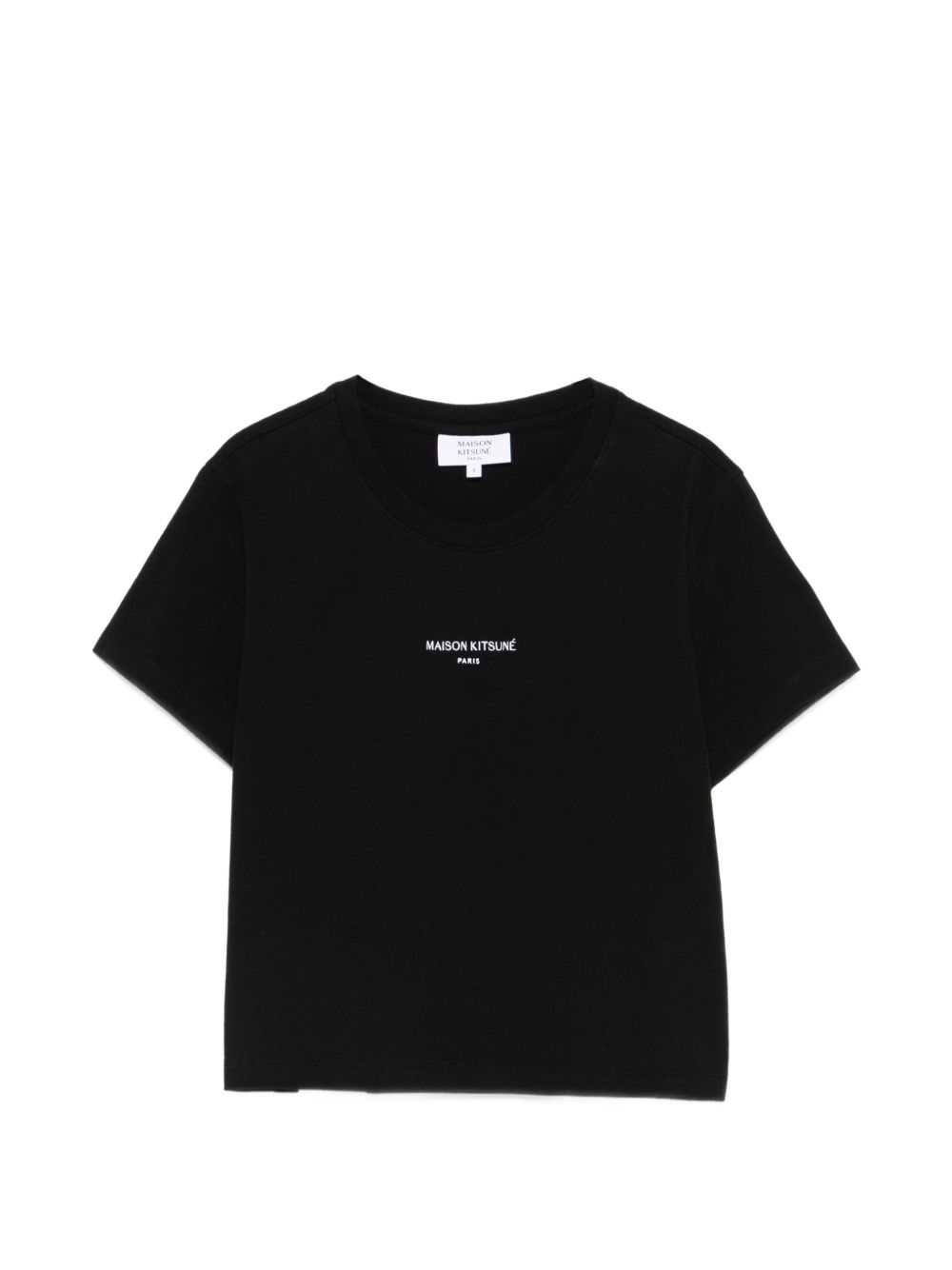 MAISON KITSUNE T-shirt con logo ricamato nera 