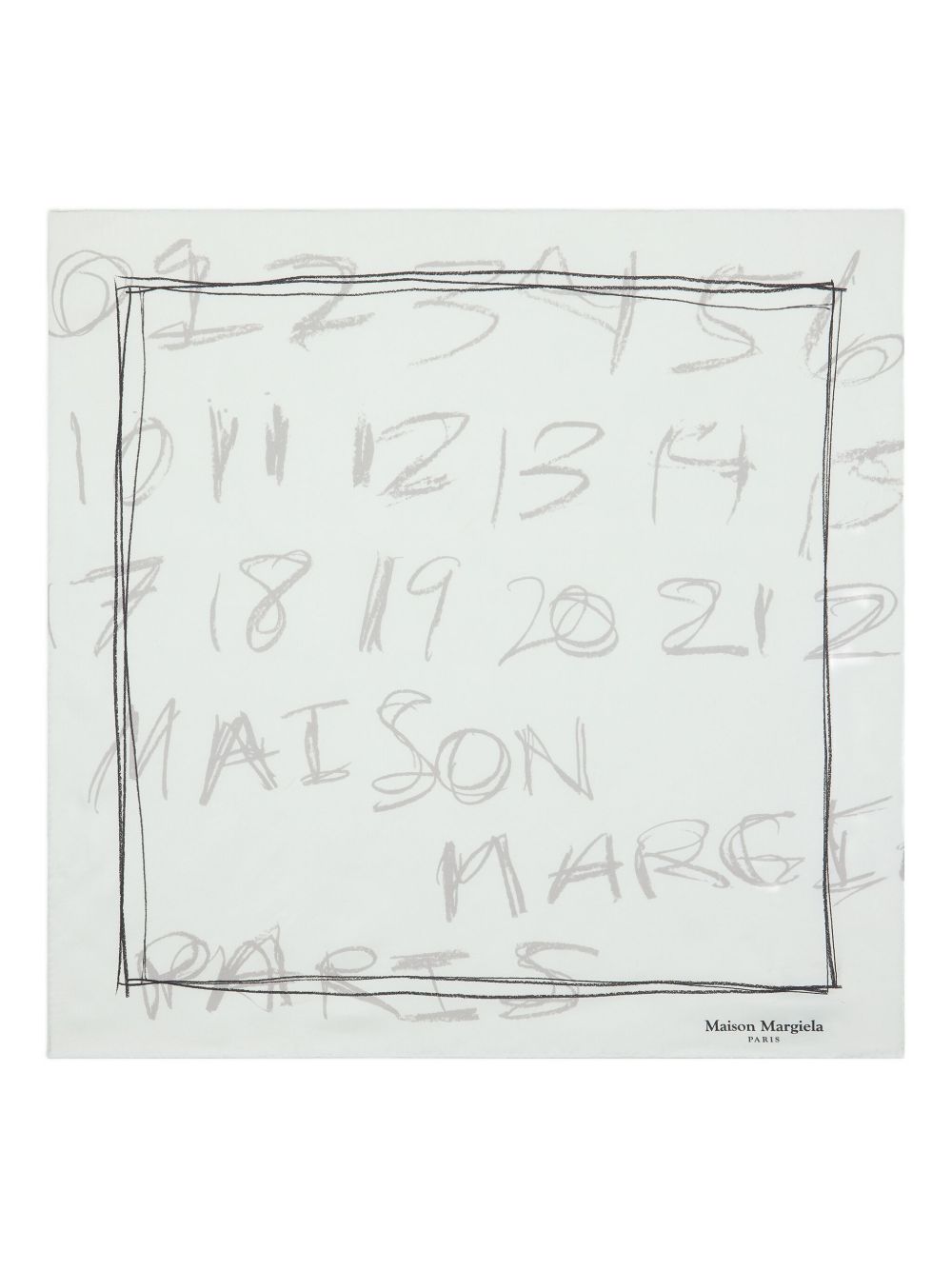 MAISON MARGIELA Foulard quadrato in seta bianca 
