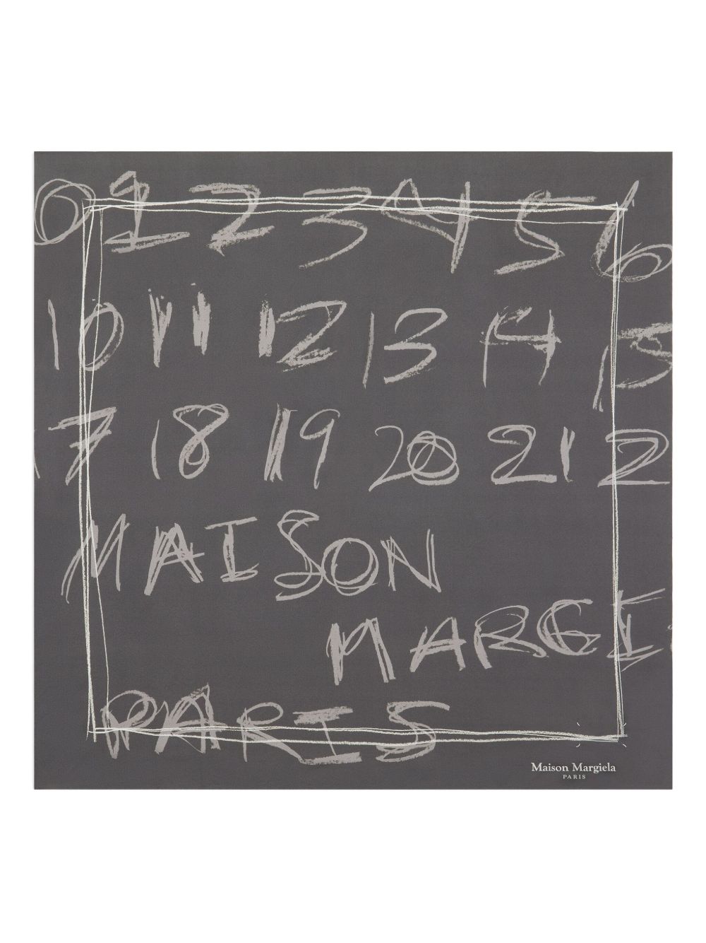 MAISON MARGIELA Foulard quadrato in seta grigi 