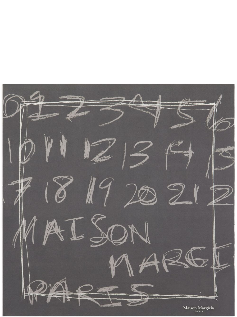 MAISON MARGIELA Foulard quadrato in seta grigi 