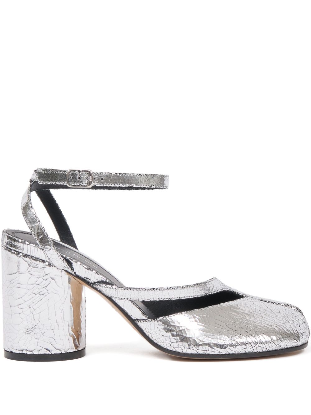 MAISON MARGIELA Sandali Tabi argentati con tacco 