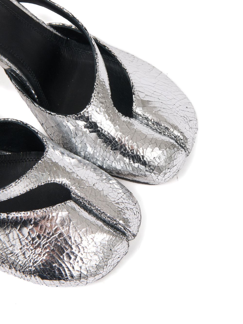 MAISON MARGIELA Sandali Tabi argentati con tacco 