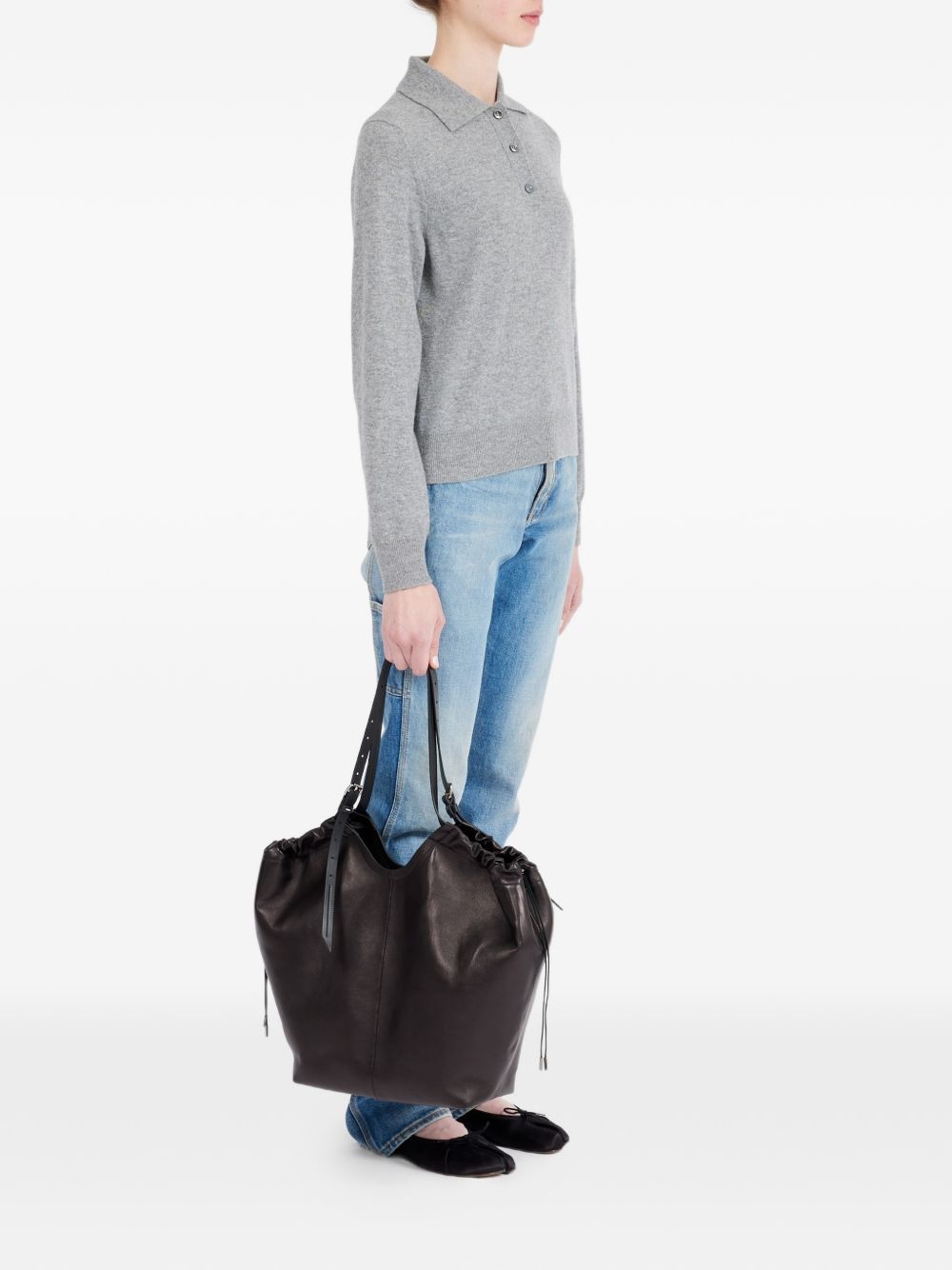 MAISON MARGIELA Borsa tote nera con coulisse 