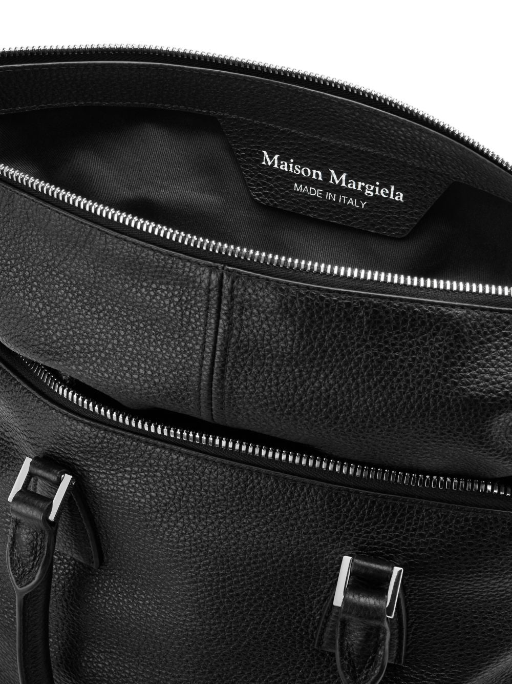 MAISON MARGIELA Borsa in pelle nera con tracolla a catena 