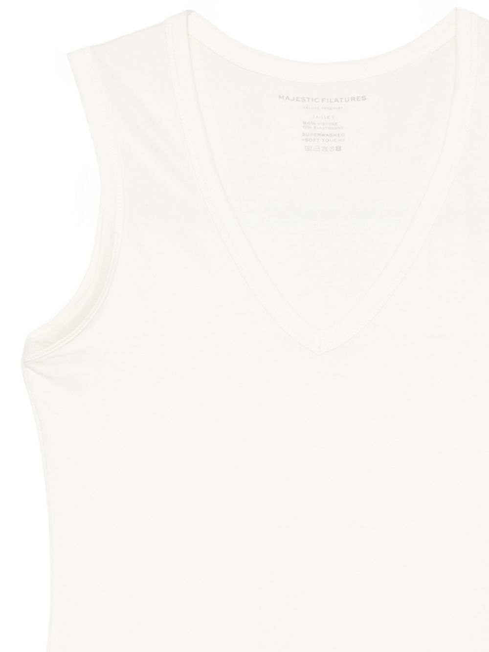 MAJESTIC FILATURES T-shirt crema senza maniche 