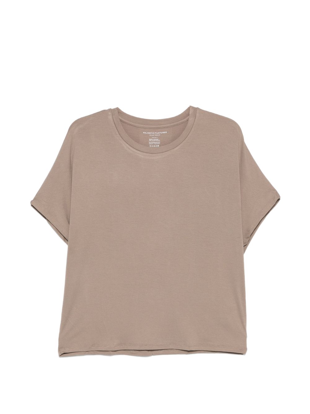 MAJESTIC FILATURES T-shirt girocollo a maniche corte marrone nocciola 