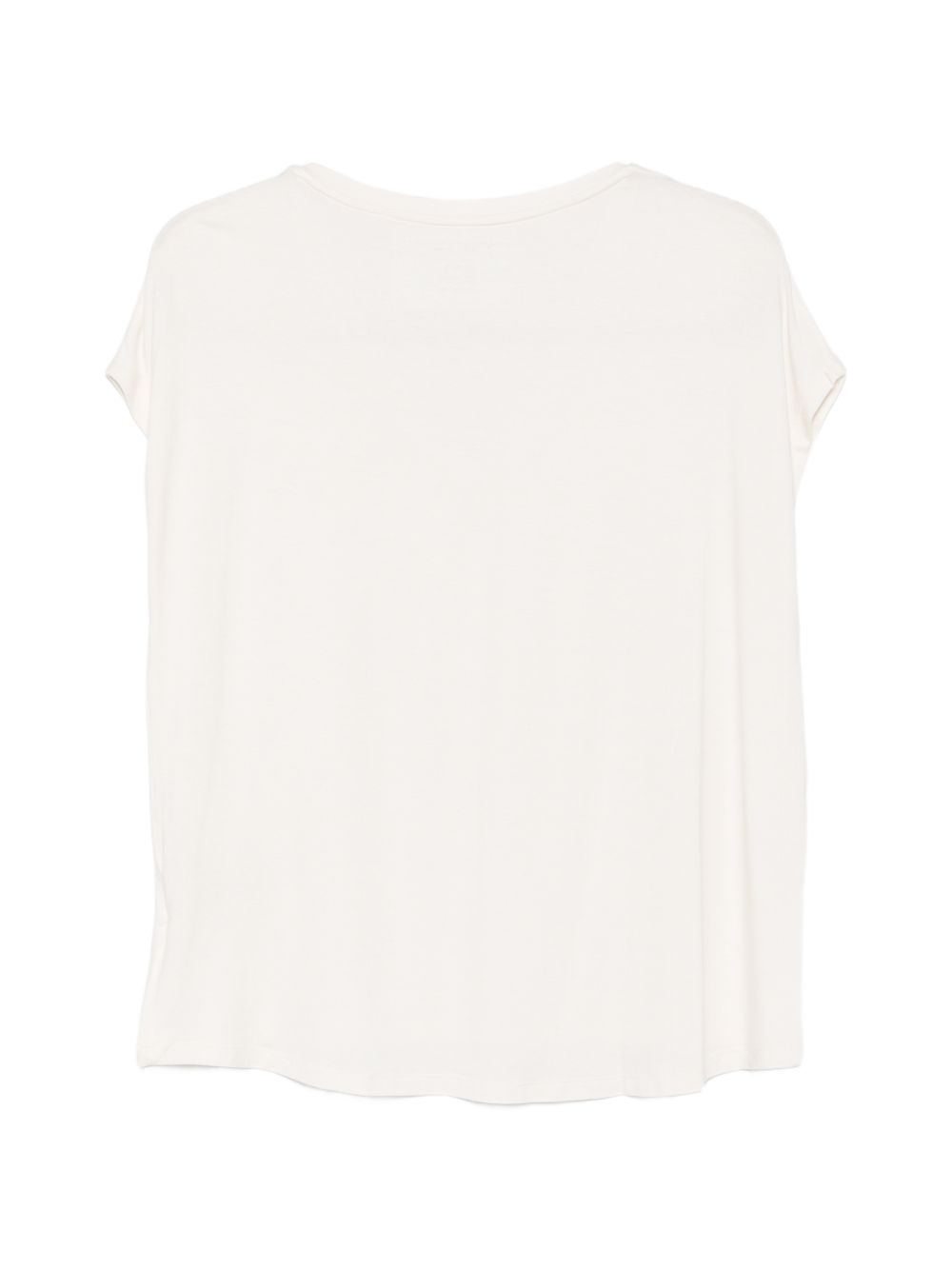 MAJESTIC FILATURES T-shirt morbida con scollo a V crema 