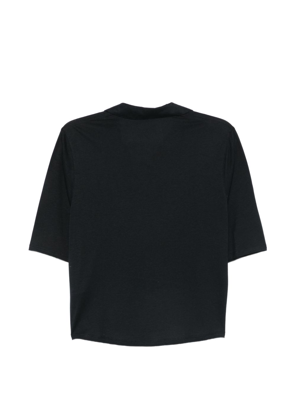 MAJESTIC FILATURES Polo corta blu a maniche corte 