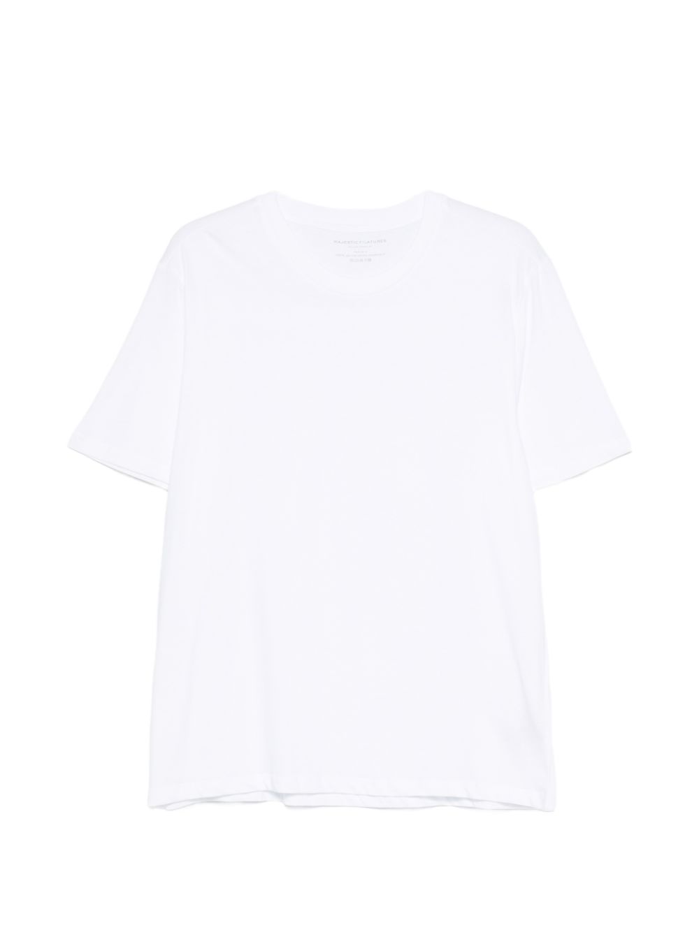 MAJESTIC FILATURES T-shirt girocollo bianca in cotone 