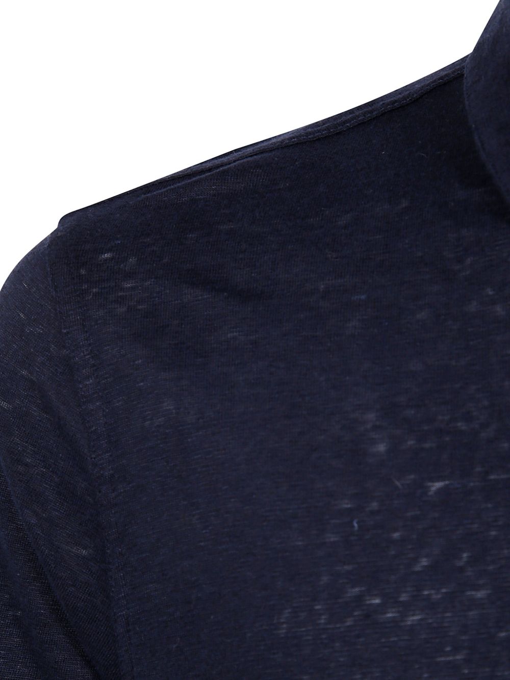 MAJESTIC FILATURES Polo in lino elasticizzato blu 
