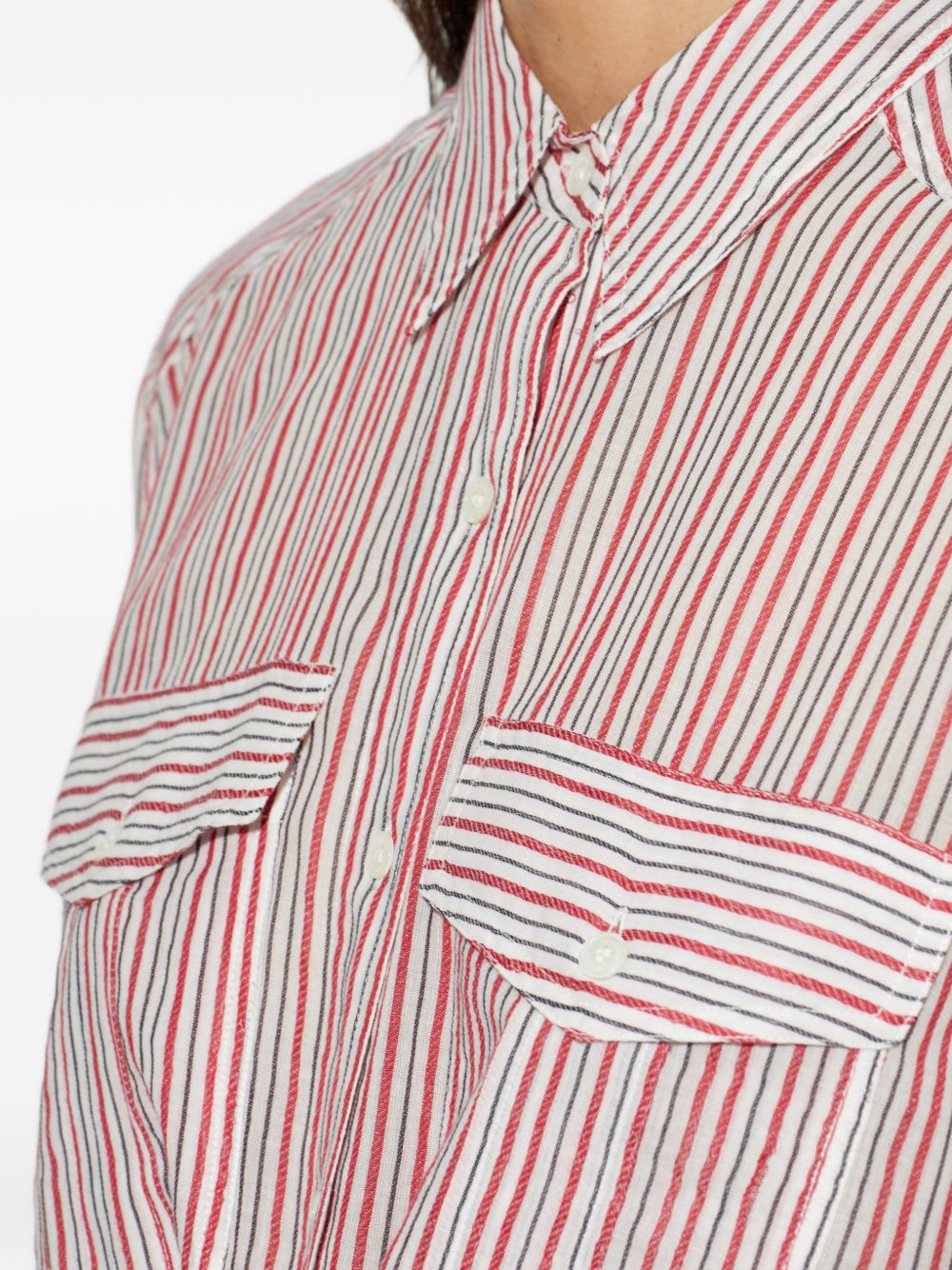 MARANT ETOILE Camicia a righe multicolore con fiocco 