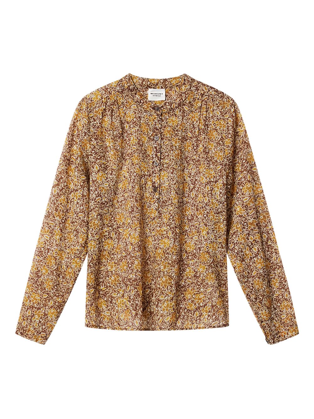 MARANT ETOILE Camicia verde in cotone con stampa floreale 